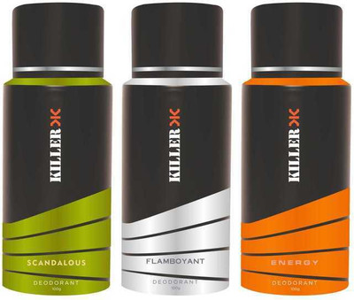 

Killer Scandalous,Flamboyant, En-rgy Deo Deodorant Spray - For Men(100 g, Pack of 3)