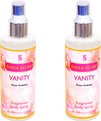 

SHEER SECRET 2 VANITY WOMEN Body Mist - For Women(400 ml, Pack of 2)