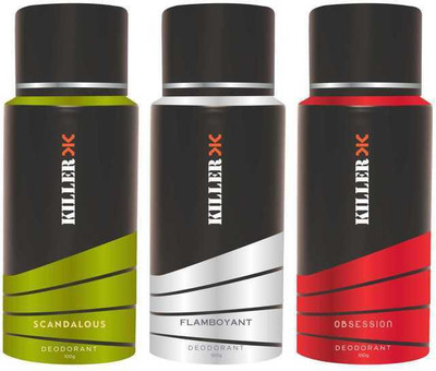 

Killer Scandalous, Flamboyant & Obsession Deo Deodorant Spray - For Men(100 g, Pack of 3)