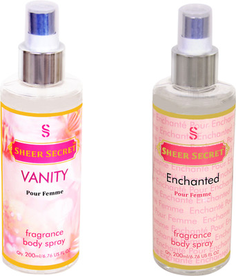 

SHEER SECRET VANITY WOMEN::ENCHANTED WOMEN Body Mist - For Women(400 ml, Pack of 2)