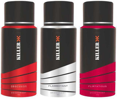 

Killer Obsession, Flamboyant & Flirtatious Deo Deodorant Spray - For Men(100 g, Pack of 3)