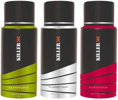 

Killer Scandalous, Flamboyant, Flirtatious Deo Deodorant Spray - For Men(100 g, Pack of 3)
