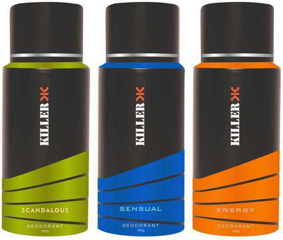

Killer Scandalous,Sensual, En-rgy Deo Deodorant Spray - For Men(100 g, Pack of 3)