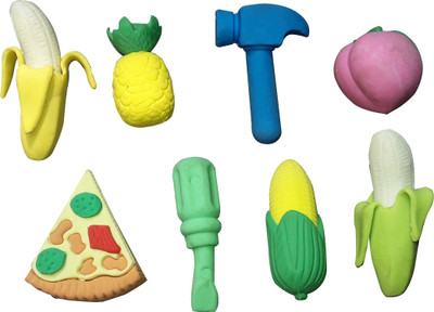 

13-HI-13 Mix Eraser Set of 8 Non-Toxic Eraser(Multicolor)