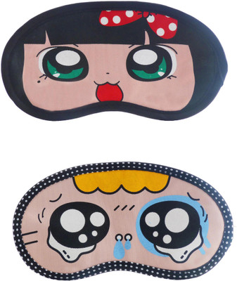 

Jenna PolkaDot-Y_TearyEyeCartoon Travel Sleeping Eye Cover Blindfold (Pack of 2)(2 g)