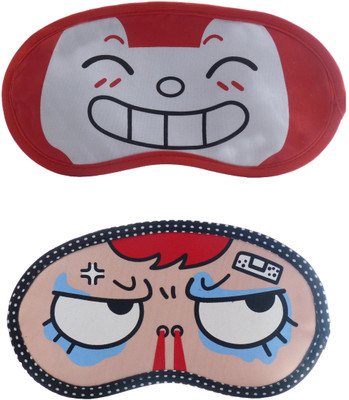 

Jenna RedHappy-SuperAngryCartoon Travel Sleeping Eye Cover Blindfold (Pack of 2)(2 g)