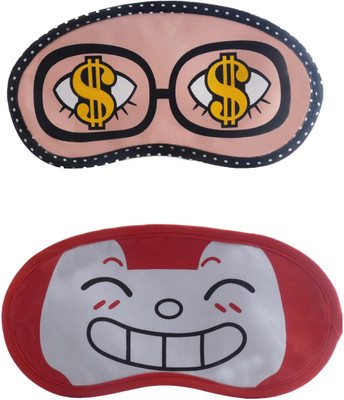 

Jenna Dollar-RedHappyCartoon Travel Sleeping Eye Cover Blindfold (Pack of 2)(2 g)