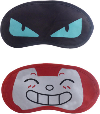 Jenna BlueEye-RedHappyCartoon Travel Sleeping Eye Cover Blindfold (Pack of 2)(2 g)