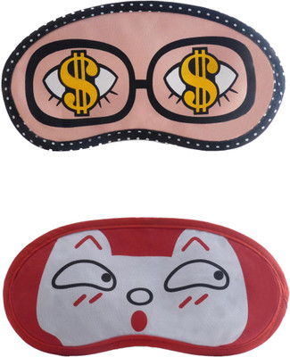 

Jenna Dollar-RedSurpriseCartoon Travel Sleeping Eye Cover Blindfold (Pack of 2)(2 g)
