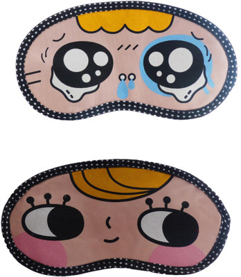 

Jenna Y_TearyEye-YellowHairHappyCartoon Travel Sleeping Eye Cover Blindfold (Pack of 2)(2 g)