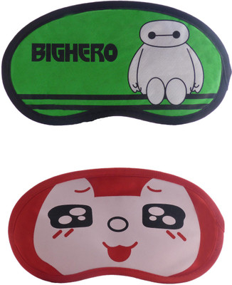 

Jenna Green-RedBlackEyeCartoon Travel Sleeping Eye Cover Blindfold (Pack of 2)(2 g)