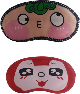 

Jenna GreenHair-RedBlackEyeCartoon Travel Sleeping Eye Cover Blindfold (Pack of 2)(2 g)