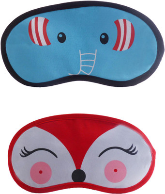 

Jenna Elephant-RedDeerCartoon Travel Sleeping Eye Cover Blindfold (Pack of 2)(2 g)