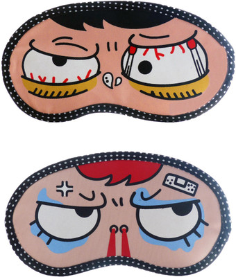 

Jenna Sleepy-SuperAngryCartoon Travel Sleeping Eye Cover Blindfold (Pack of 2)(2 g)