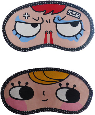 

Jenna SuperAngry-YellowHairHappyCartoon Travel Sleeping Eye Cover Blindfold (Pack of 2)(2 g)