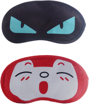 

Jenna BlueEye-RedSleepyCartoon Travel Sleeping Eye Cover Blindfold (Pack of 2)(2 g)