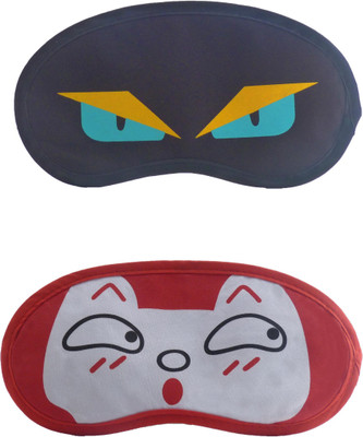 Jenna NinjaEye-RedSurpriseCartoon Travel Sleeping Eye Cover Blindfold (Pack of 2)(2 g)