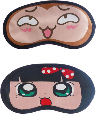 

Jenna Happy-PolkaDotCartoon Travel Sleeping Eye Cover Blindfold (Pack of 2)(2 g)