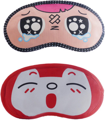

Jenna P_Inju-RedSleepyCartoon Travel Sleeping Eye Cover Blindfold (Pack of 2)(2 g)