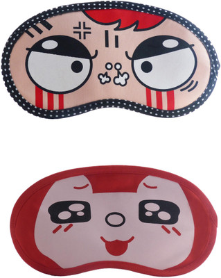 

Jenna Angry-RedBlackEyeCartoon Travel Sleeping Eye Cover Blindfold (Pack of 2)(2 g)