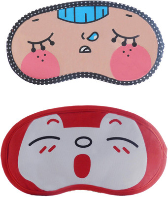 

Jenna Napping-RedSleepyCartoon Travel Sleeping Eye Cover Blindfold (Pack of 2)(2 g)
