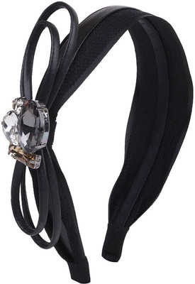 

Fayon Contemporary Statement Black Bow Crystal Hair Band(Black)