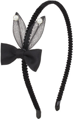 

Fayon Funky Fashion Black Bunny Pearl Headband Hair Band(Black)