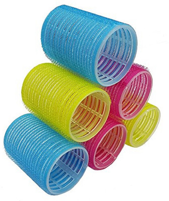 

Confidence Hair Rollers ( Pck Of 6) for Styling Hairs / 6 Pcs Hair Velcro Roller Medium Size for Women And Girls Hair Accessory Set(Blue, Yellow, Pink)