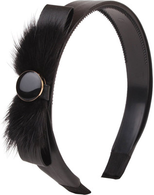 

Fayon Designer Modern Black Bow Button Hair Band(Black)