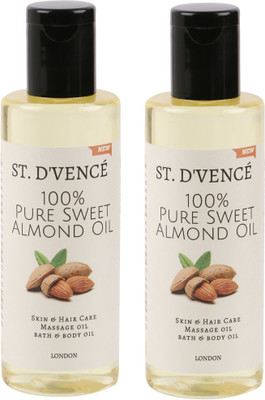 

ST. D'VENCÉ 100% Pure Sweet Almond Coldpressed Carrier Oil , Almond Oil Hair Oil(200 ml)