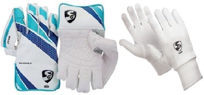 

SG Combo of two, one pair of 'Club' cricket Wicket Keeping Gloves and one pair of 'Club' Inner Gloves (Men's) (Color On Availability)- Cricket Kit