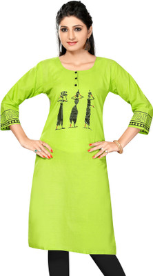 

Meher Impex Casual Printed Women Kurti(Green, Green;black
