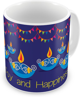 

Indigifts 118 Ceramic Mug(330 ml), Blue