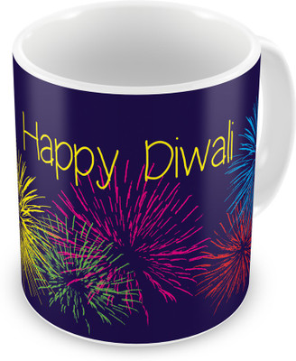 

Indigifts 99 Ceramic Mug(330 ml), Blue