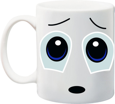

Stylotrendz Sad Face to express your feelings coffee Ceramic Mug(325 ml), White