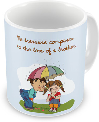 

Indigifts Raksha Bandhan Rakhi Gifts for Brother on Bhaidooj Birthday Anniversary (IDSRAF15075) Ceramic Mug(330 ml), Multicolor;white