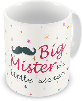 

Indigifts Gift for Raksha Bandhan Rakhi Gifts for Brother on Bhaidooj Birthday Anniversary (IDSRAF15093) Ceramic Mug(330 ml), Multicolor;white
