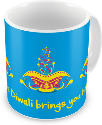 

Indigifts 105 Ceramic Mug(330 ml), Blue