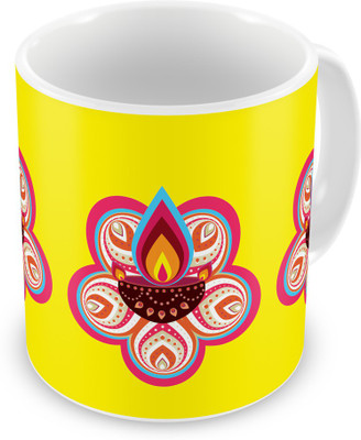 

Indigifts 97 Ceramic Mug(330 ml), Yellow