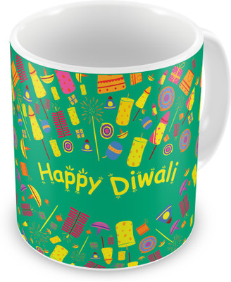 

Indigifts 117 Ceramic Mug(330 ml), Green