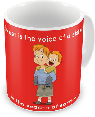 

Indigifts Return Gift for Raksha Bandhan Rakhi Gifts for Sister on Bhaidooj Birthday Anniversary (IDSRAF16194) Ceramic Mug(330 ml), Multicolor;white