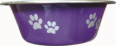 

tinytails Round Iron Pet Bowl(1892 ml Purple)