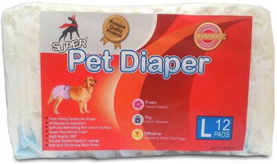 

Foodie Puppies Large (Pack of 12) Disposable Dog Diapers(Pack of 12 L)