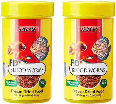 

Taiyo Premium Blood Worms Sea Food 40 g Dry Fish Food(Pack of 2)
