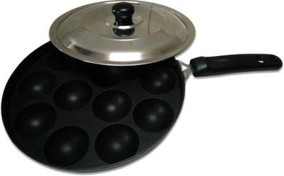 

Miracle Premium Non Stick Cookware Paniarakkal Pan 21 cm diameter with Lid(Aluminium, Non-stick), Multicolor