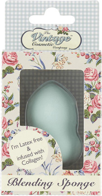 

Vintage Cosmetic Blending SPonge Infused with Collagen in Blue