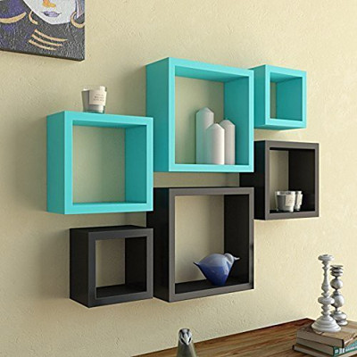 

Qesyas Floating square wall shelf set of 6 MDF Wall Shelf(Number of Shelves - 6, Multicolor)