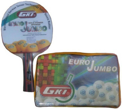 

GKI Euro Jumbo With Wooden Case & Tatron Cover Multicolor Table Tennis Racquet(323 g)