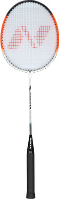 

Nivia Striker Black, White, Orange Strung Badminton Racquet(G3 - 3.5 Inches, 96 g), Black;orange;white