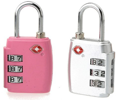 

Akrobo TSA Approved 3 Digit luggage lock Set of 2 Piece Safety Lock(Multicolor)